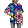 Tie Dye Rainbow Design Print Women's Hawaiian Shirt