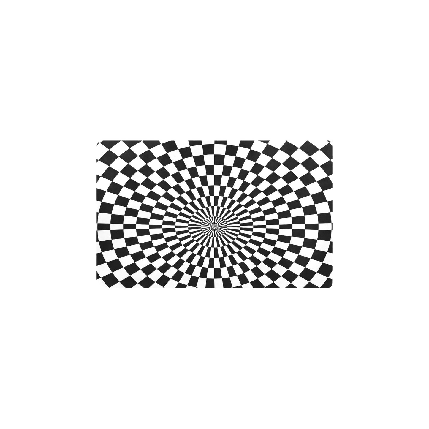 Checkered Flag Optical illusion Kitchen Mat