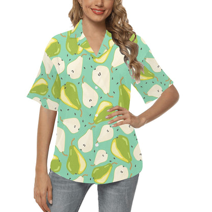 Pear Pattern Print Design PE04 Women's Hawaiian Shirt