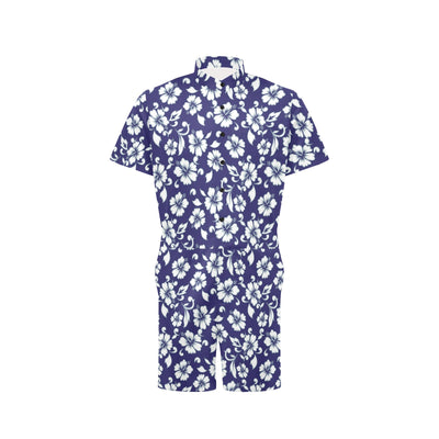 Hibiscus Pattern Print Design HB010 Men's Romper