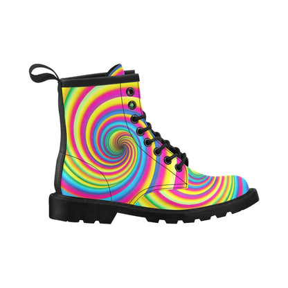 Vortex Twist Swirl Rainbow Design Women's Boots
