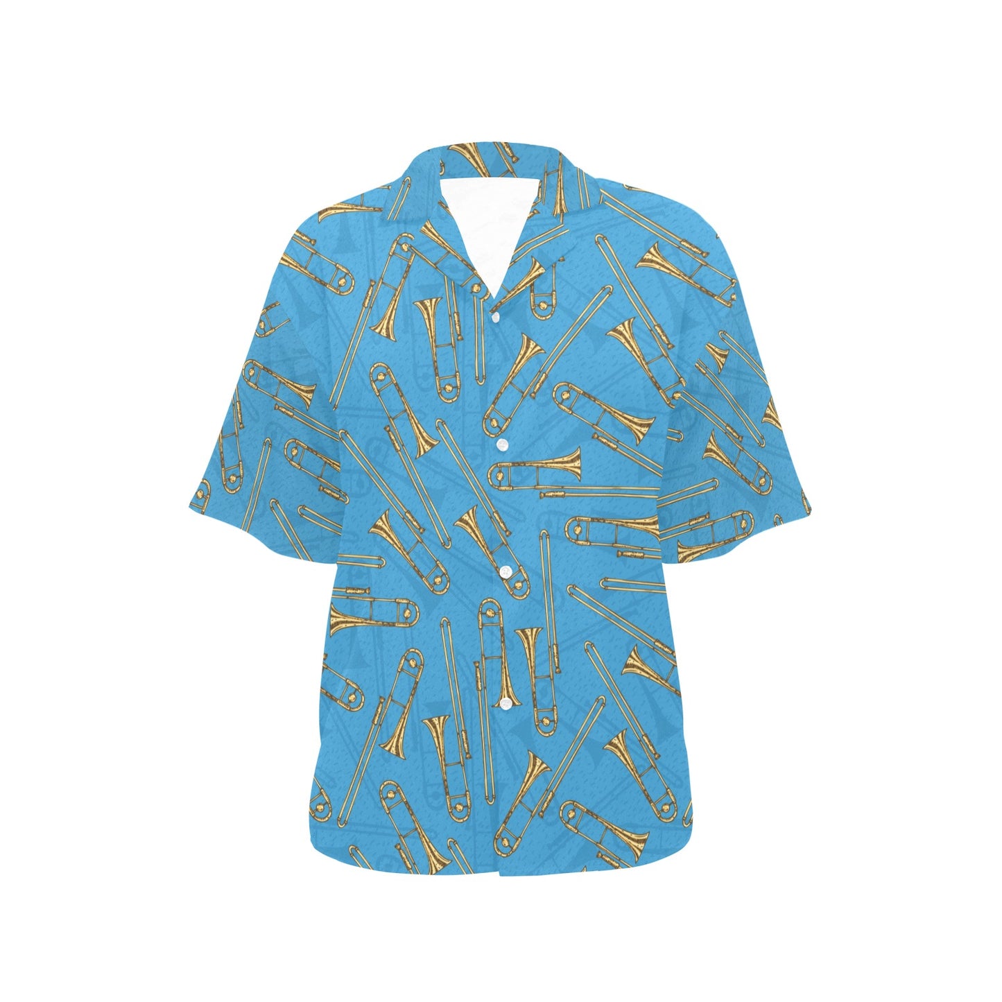 Trombone Pattern Print Design 01 Women's Hawaiian Shirt