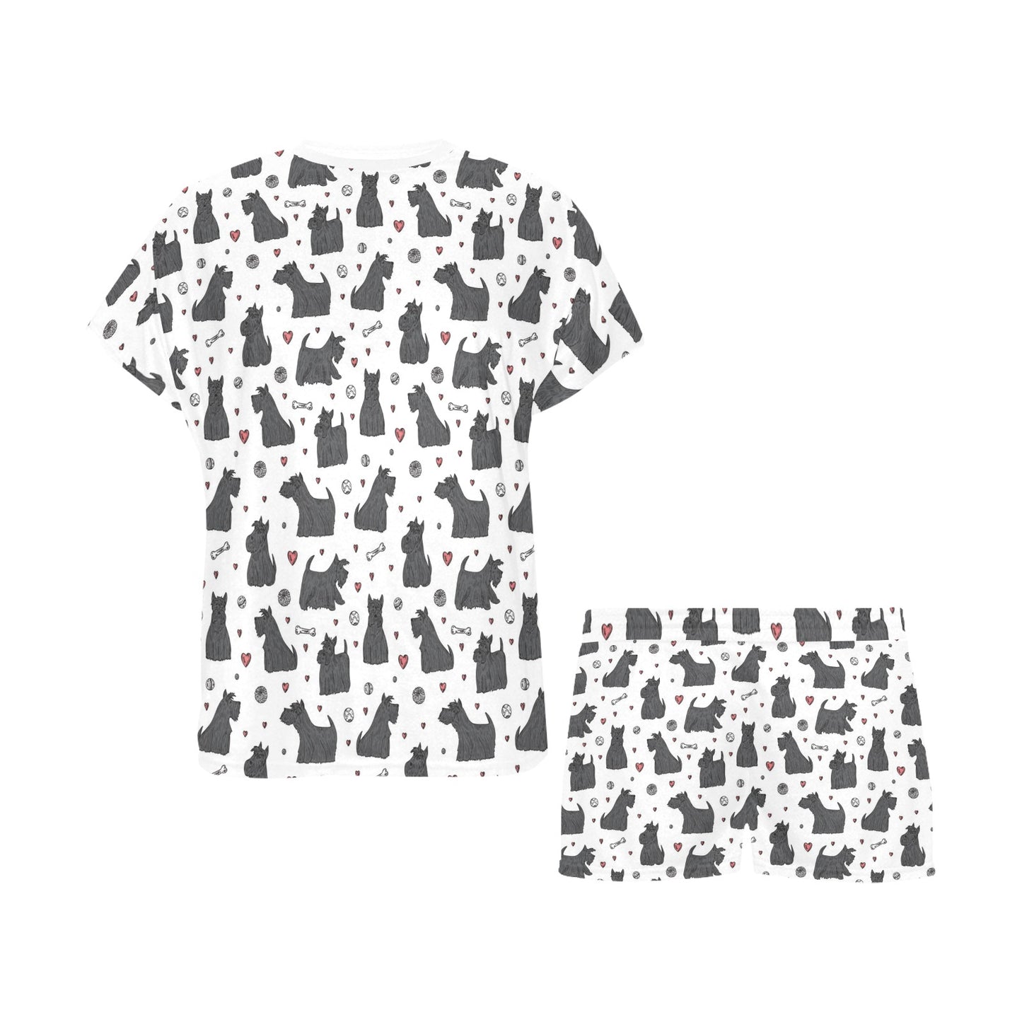 Scottish Terriers Print Design LKS3015 Women's Short Pajama Set