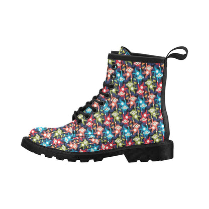 Monkey Colorful Design Themed Print Women's Boots