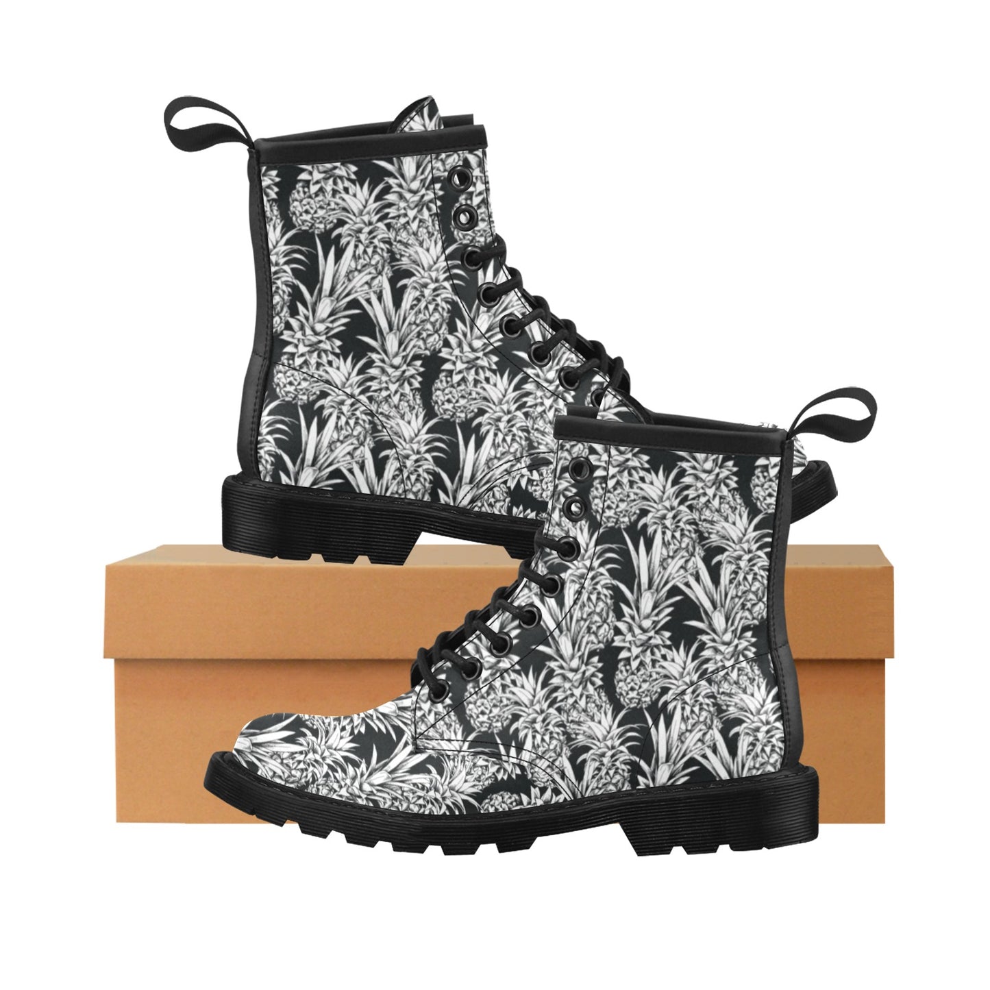 Pineapple Pattern Print Design PP08 Women's Boots