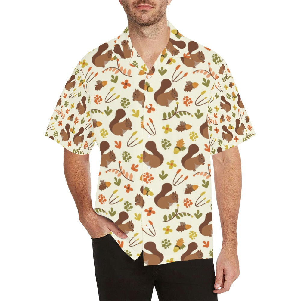 Squirrel Print Design LKS3010 Men's Hawaiian Shirt