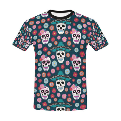 Sugar Skull Print Design LKS308 Men's All Over Print T-shirt