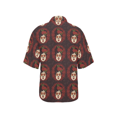 Day of the Dead Mexican Girl Women's Hawaiian Shirt