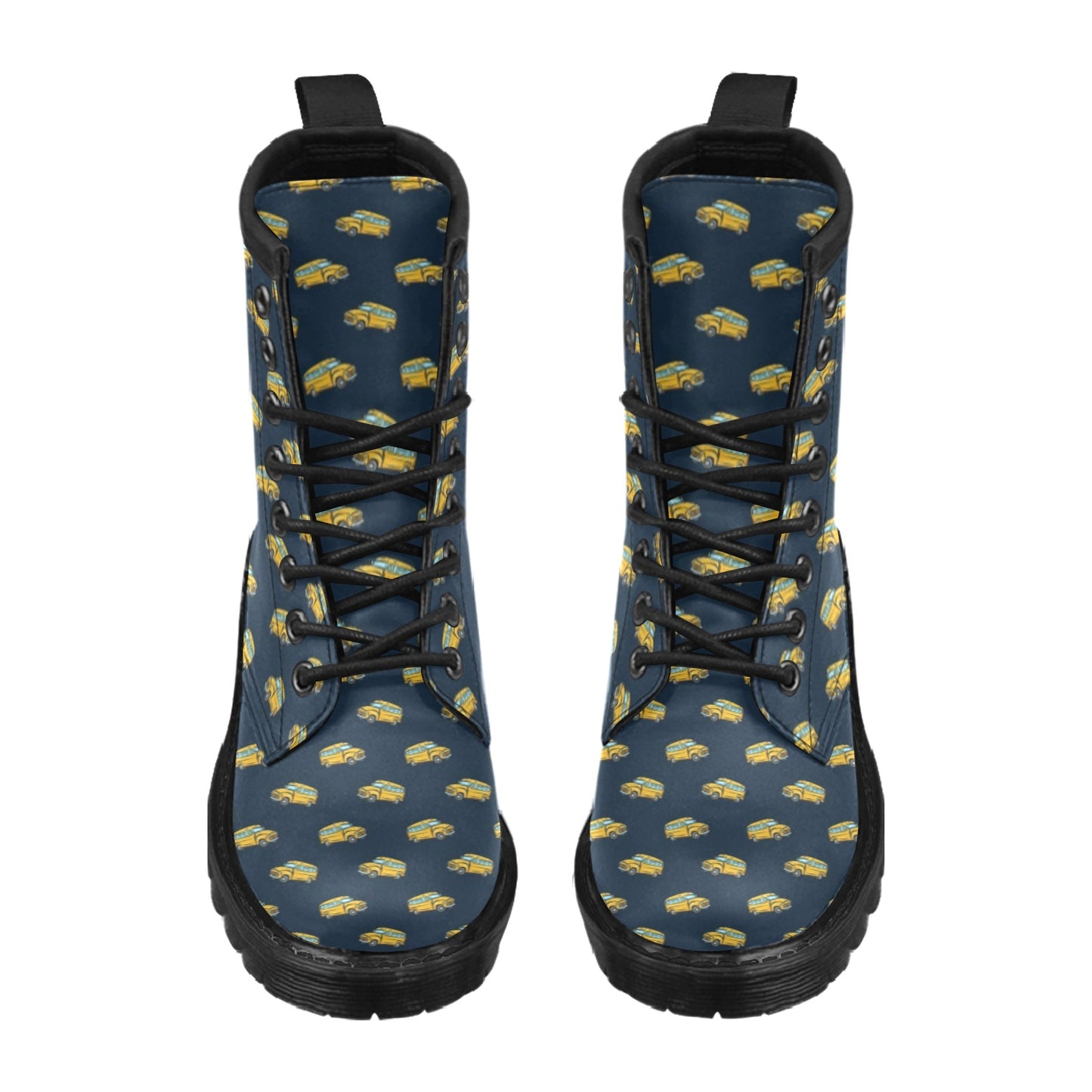 School Bus Print Design LKS304 Women's Boots