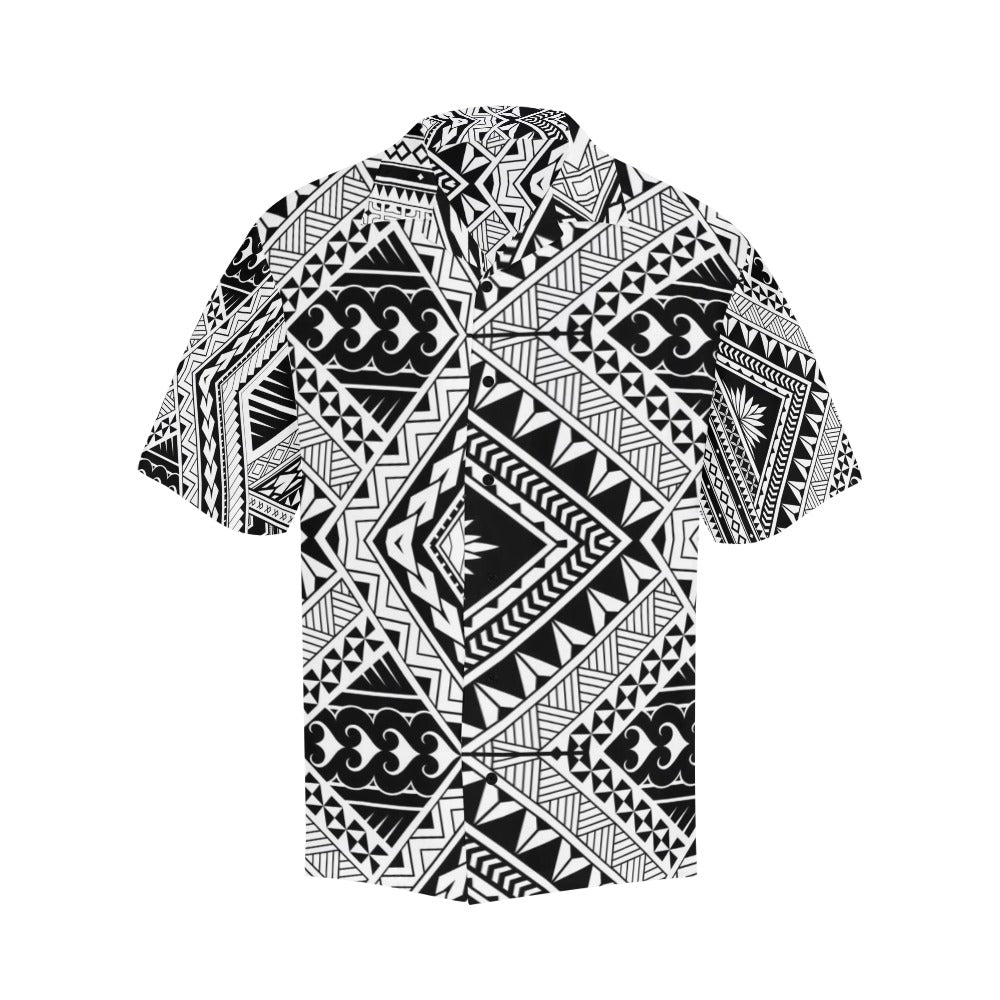 Samoan Tattoo Style Print Design LKS307 Men's Hawaiian Shirt