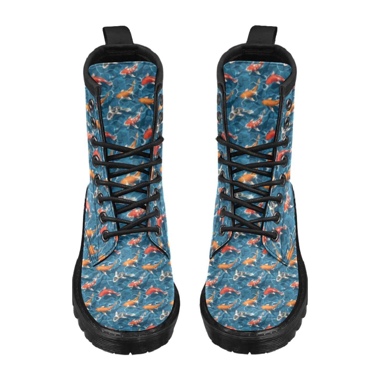 Koi Carp Water Design Themed Print Women's Boots