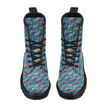 Koi Carp Water Design Themed Print Women's Boots