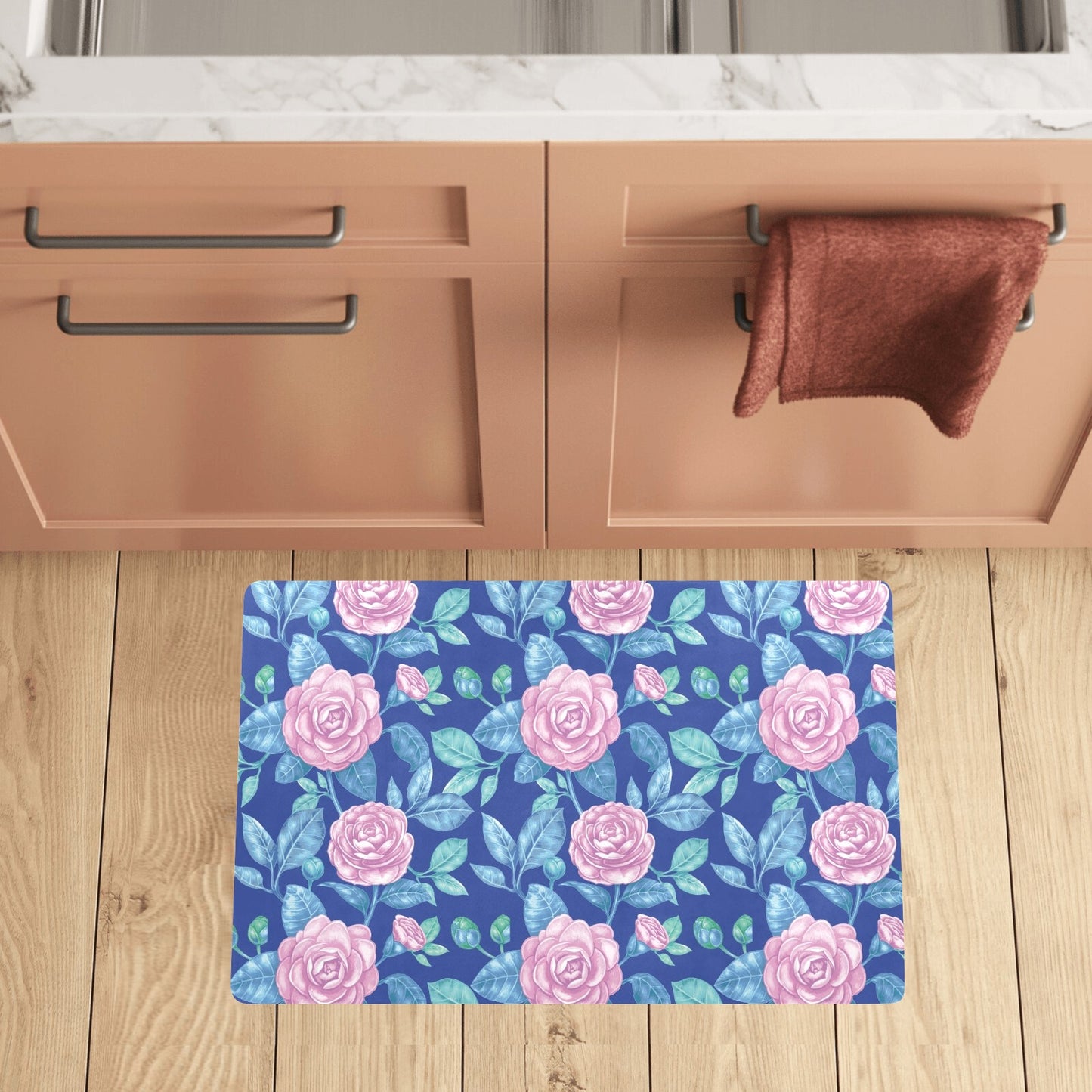 Camellia Pattern Print Design CM05 Kitchen Mat