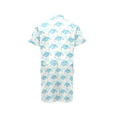 Sea Turtle Pattern Print Design T01 Men's Romper