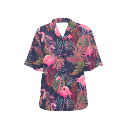 Flamingo Tropical Pattern Women's Hawaiian Shirt