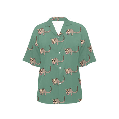 Sugar Glider Pattern Print Design 01 Women's Hawaiian Shirt