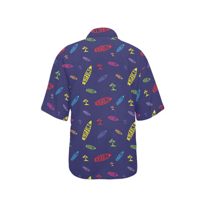 Surfboard Print Design LKS305 Women's Hawaiian Shirt