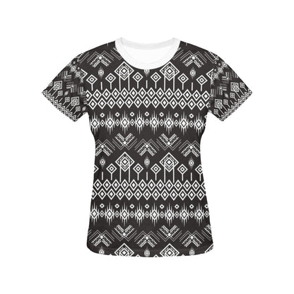 Tribal Pattern Print Design LKS304 Women's  T-shirt