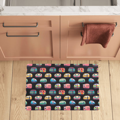 Camper Camping Pattern Kitchen Mat