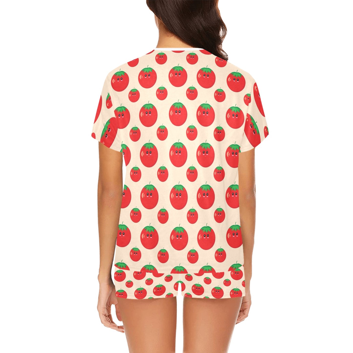 Tomato Print Design LKS308 Women's Short Pajama Set