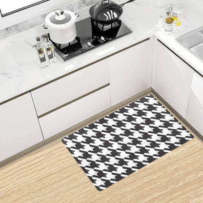 Cat HoundstoothPattern Print Design 01 Kitchen Mat