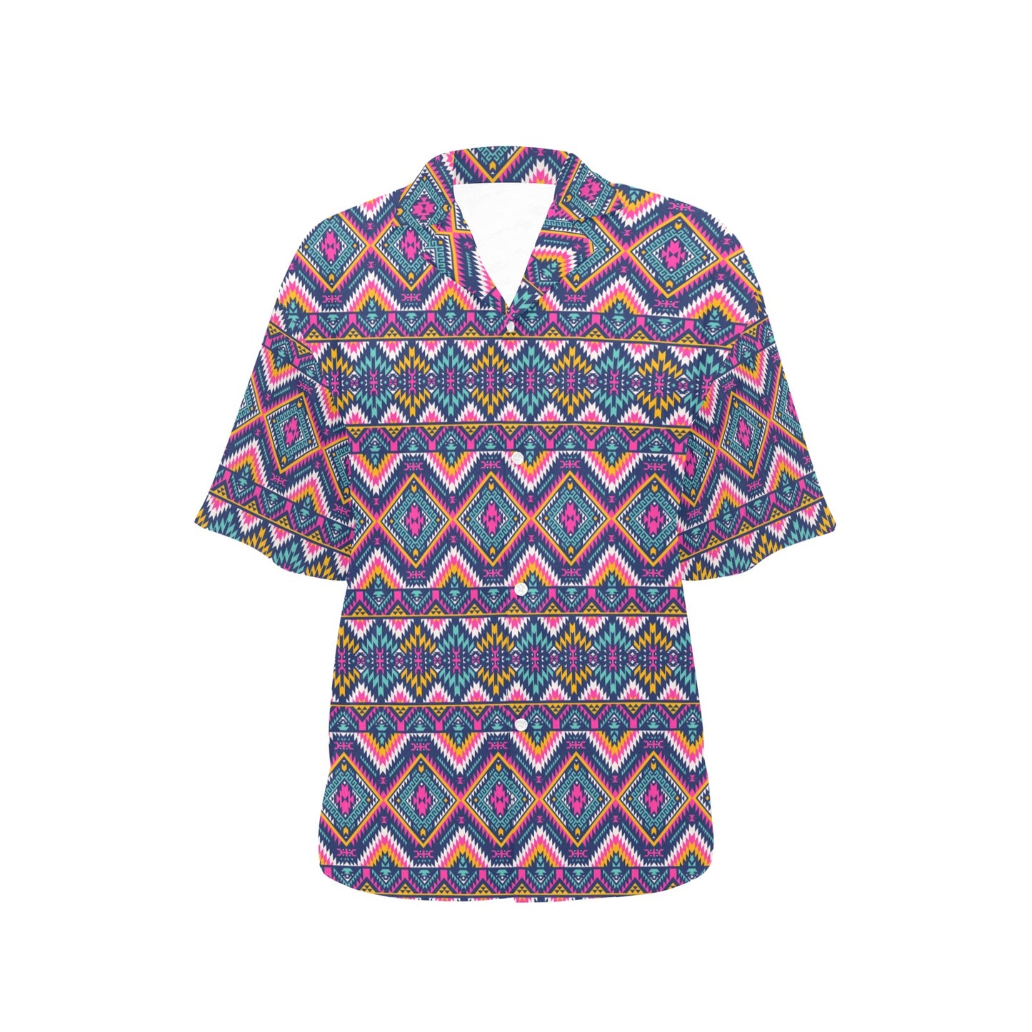 Indian Navajo Pink Themed Design Print Women's Hawaiian Shirt