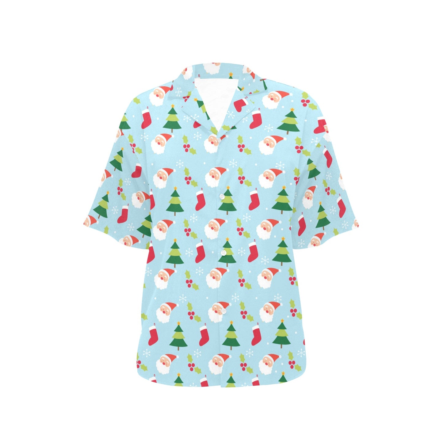 Santa Themed Print Design LKS301 Women's Hawaiian Shirt