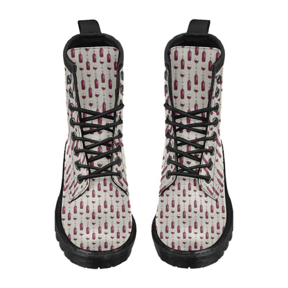 Wine Bottle Pattern Print Women's Boots