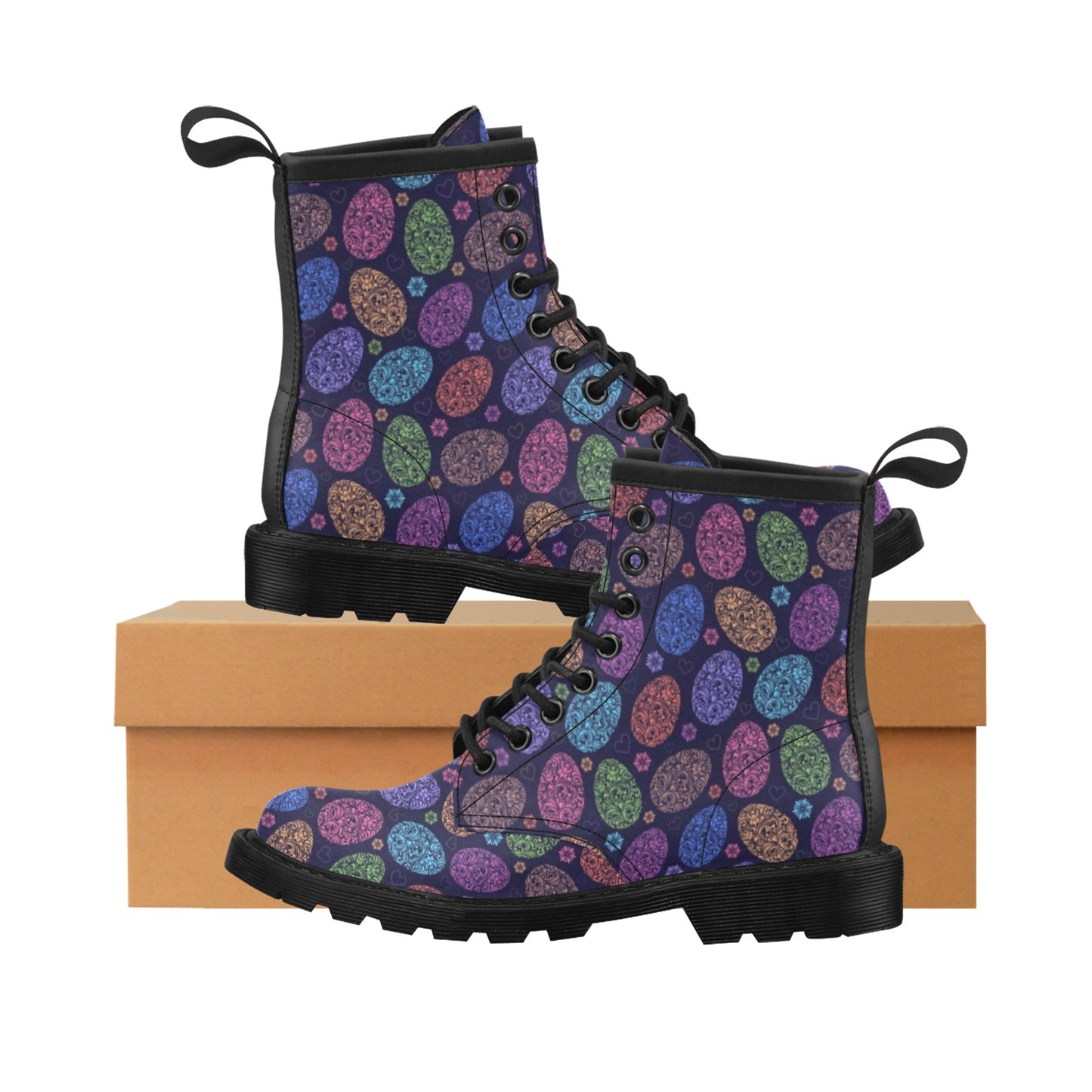 Easter Eggs Pattern Print Design RB012 Women's Boots