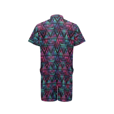 Tribal aztec Dark Multicolor Men's Romper