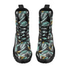 Gold Glitter Cyan Tropical Palm Leaves Women's Boots