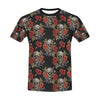 Spider Web Skull Rose Print Design LKS305 Men's All Over Print T-shirt