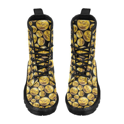 Bitcoin Pattern Print Design DO05 Women's Boots