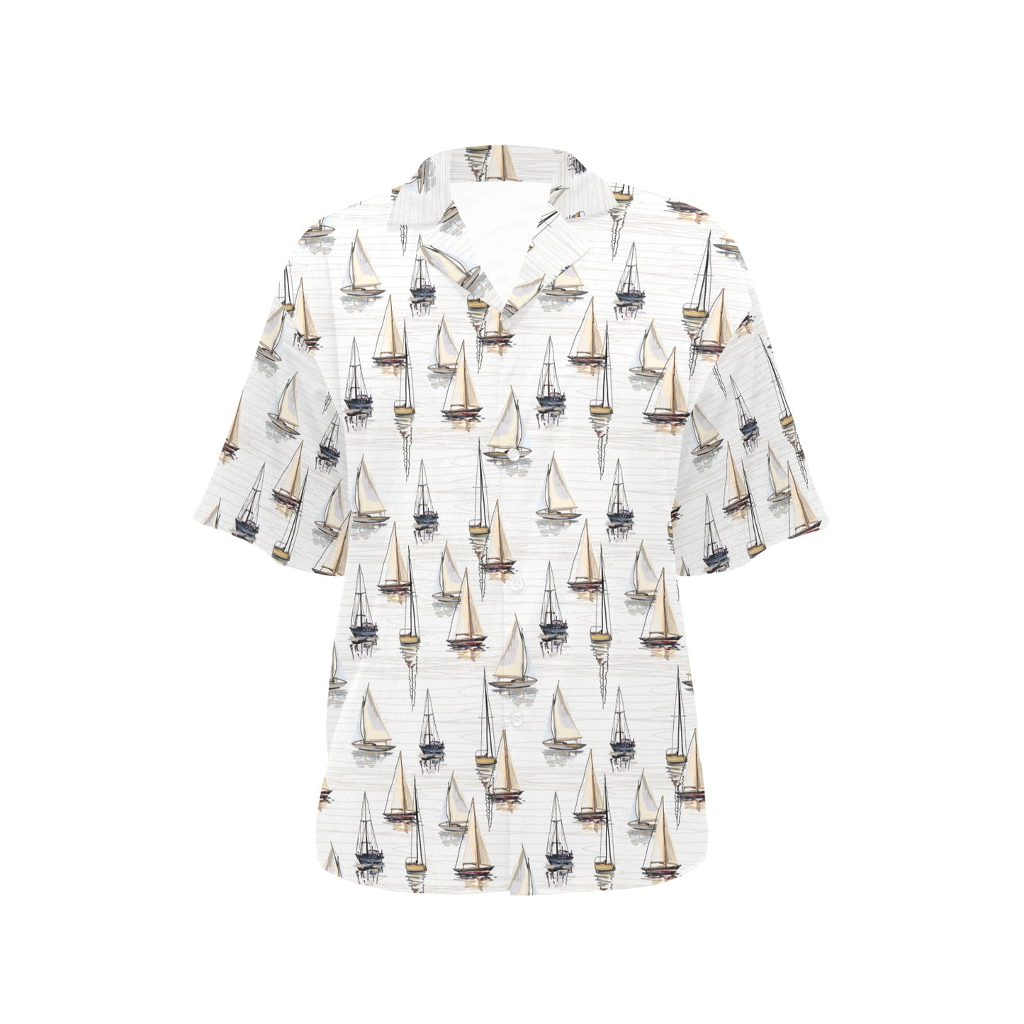Sailboat Paint Pattern Print Design LKS307 Women's Hawaiian Shirt
