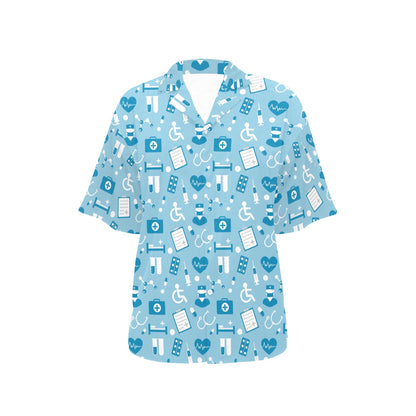 Medical Pattern Print Design 05 Women's Hawaiian Shirt
