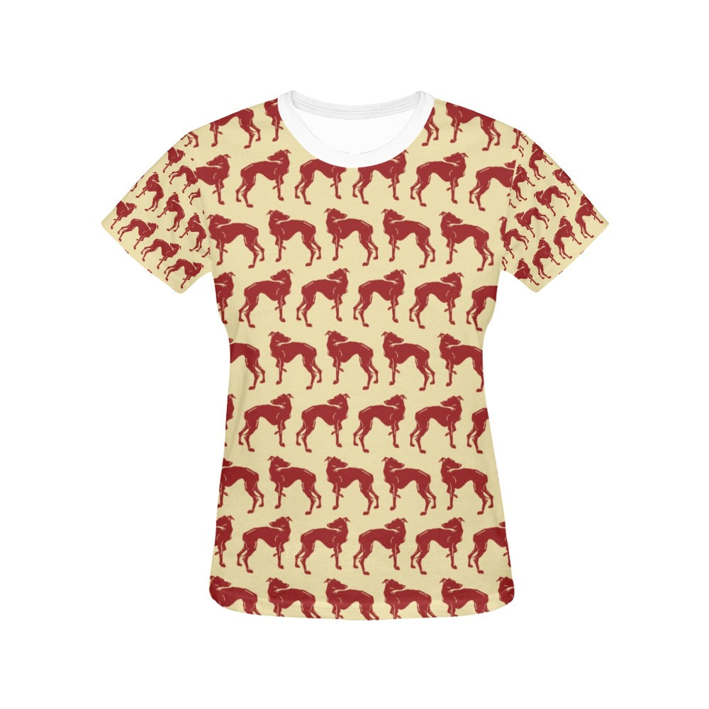 Whippets Print Design LKS301 Women's  T-shirt