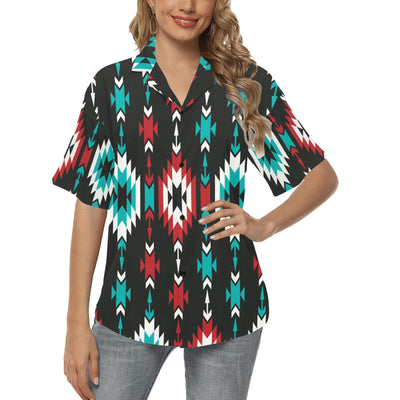 Native Pattern Print Design A08 Women's Hawaiian Shirt