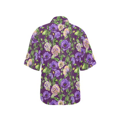Lisianthus Pattern Print Design LT03 Women's Hawaiian Shirt