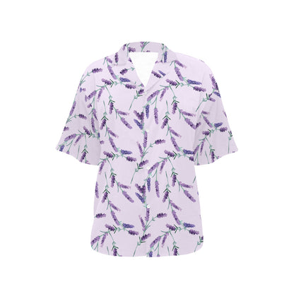 Lavender Pattern Print Design 02 Women's Hawaiian Shirt