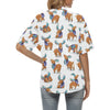 Moose Cute Pattern Print Design 01 Women's Hawaiian Shirt