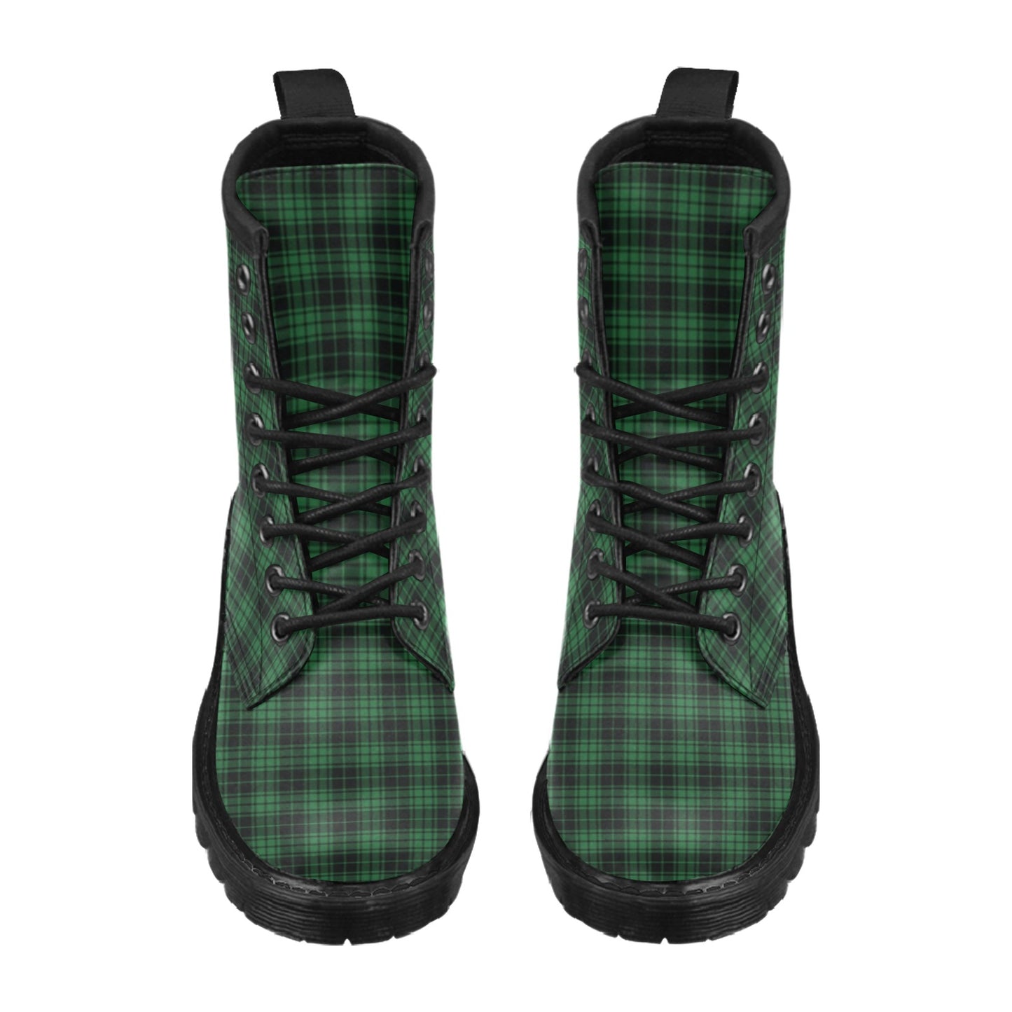 Green Tartan Plaid Pattern Women's Boots