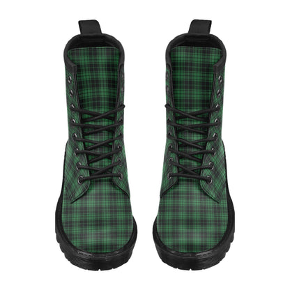 Green Tartan Plaid Pattern Women's Boots