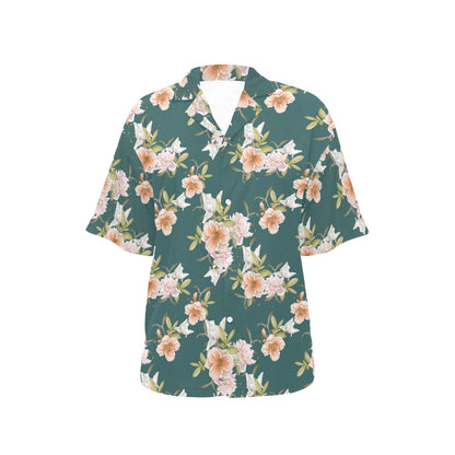 Iris Pattern Print Design IR01 Women's Hawaiian Shirt