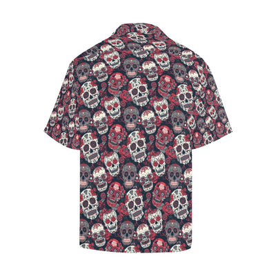 Sugar Skull Print Design LKS303 Men's Hawaiian Shirt