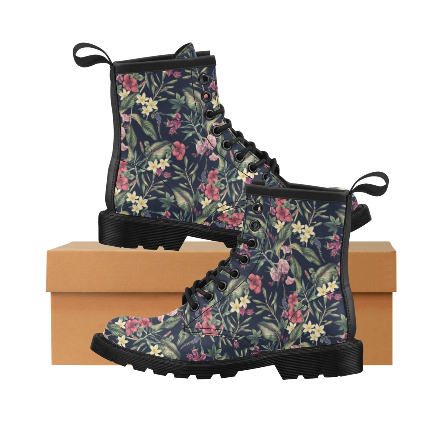 Tropical Flower Pattern Women's Boots