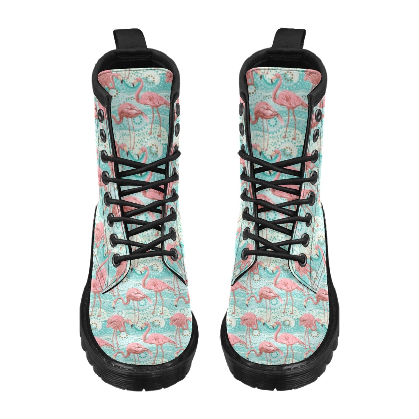 Flamingo Background Themed Print Women's Boots