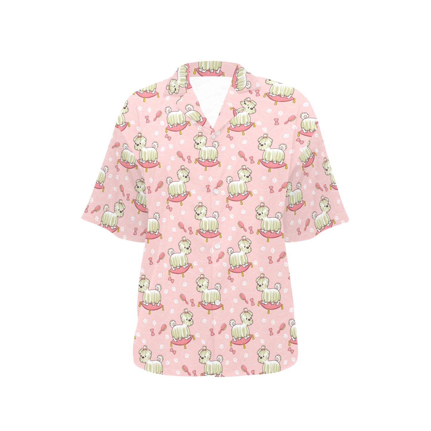Bichons Frise Pattern Print Design 01 Women's Hawaiian Shirt