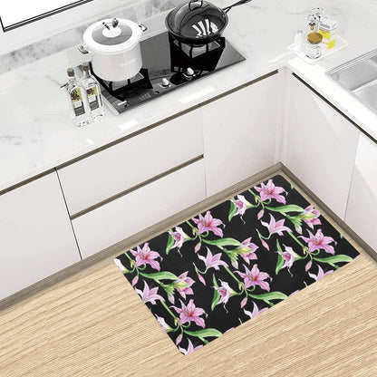 Amaryllis Pattern Print Design AL08 Kitchen Mat