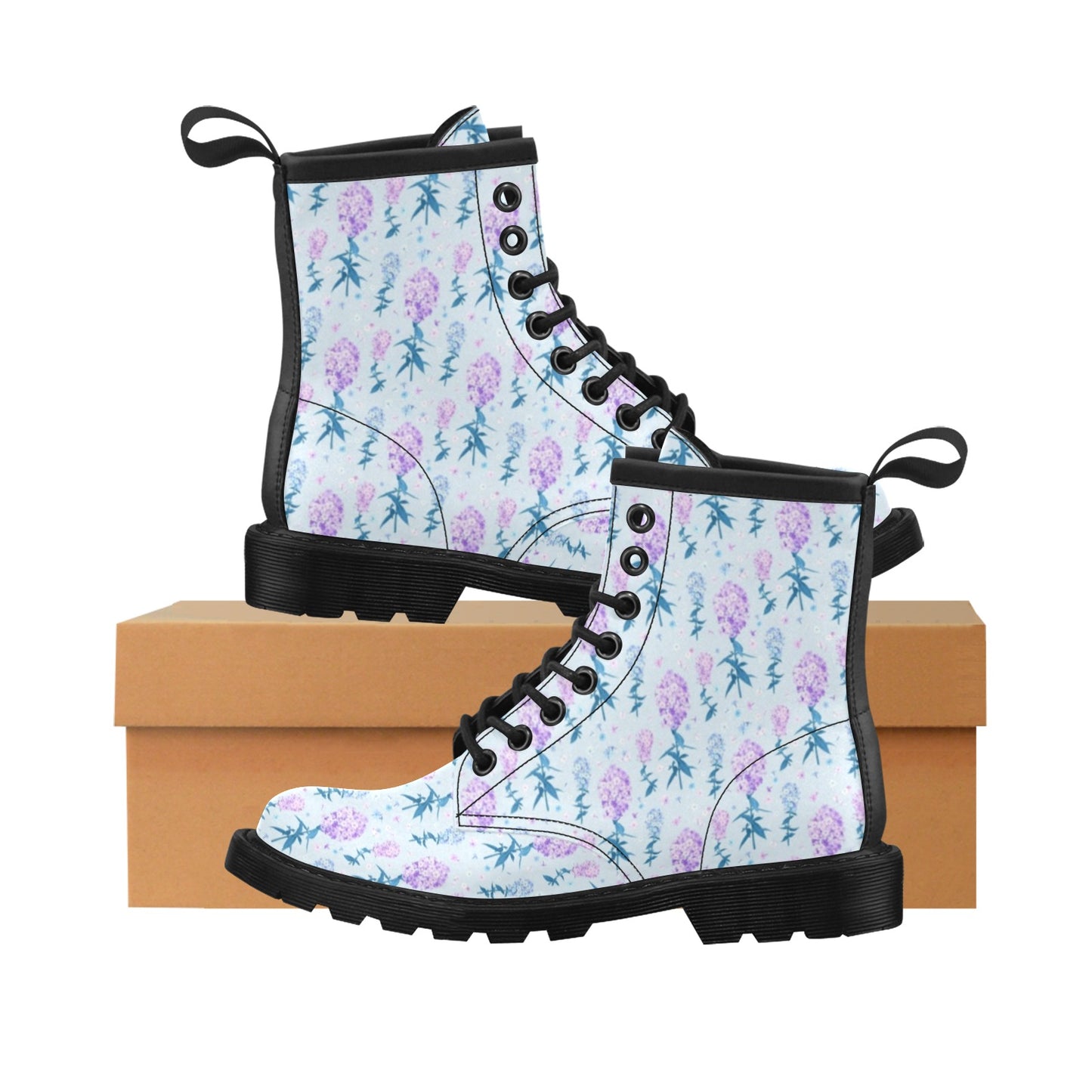 Lilac Pattern Print Design LI05 Women's Boots