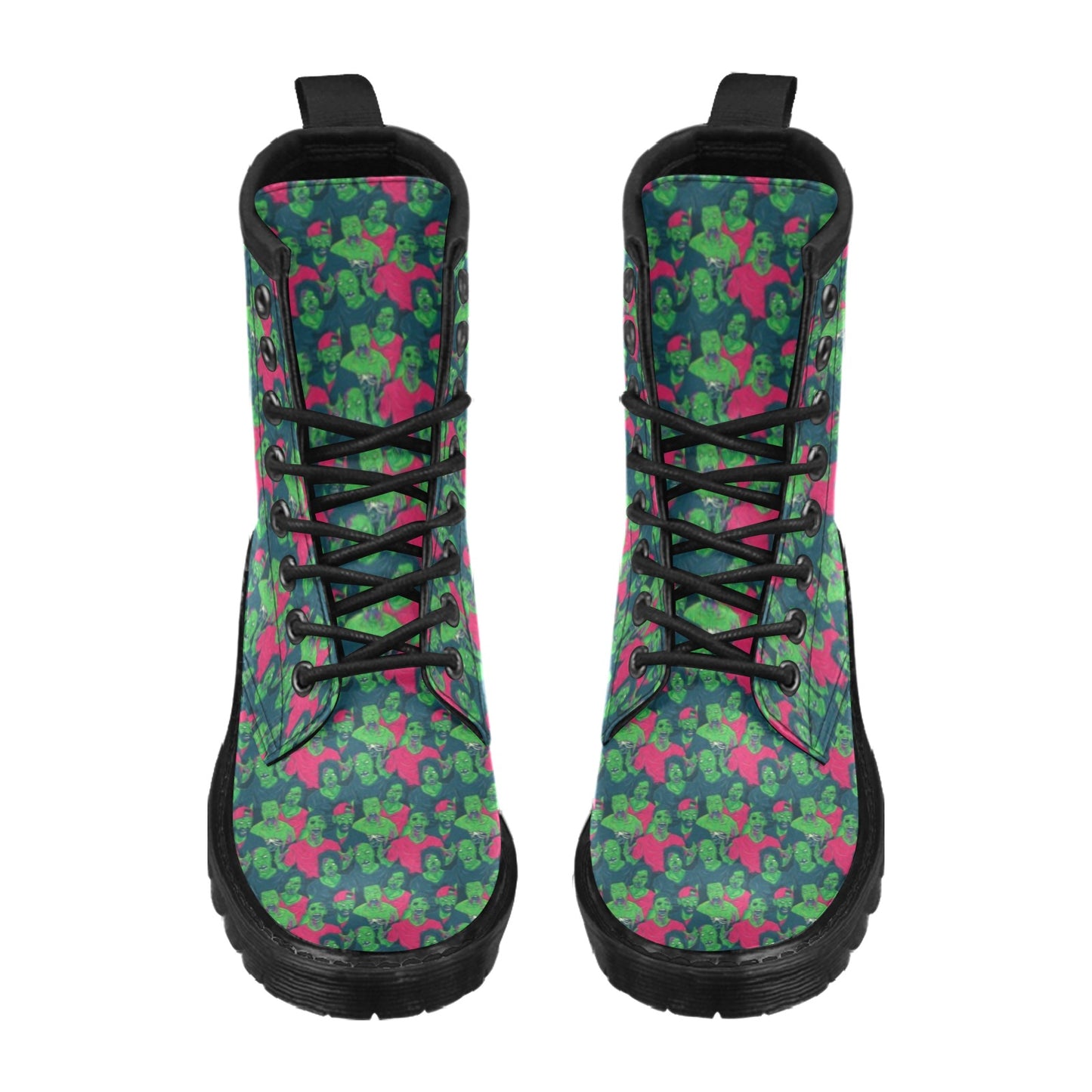 Zombie Themed Design Pattern Print Women's Boots